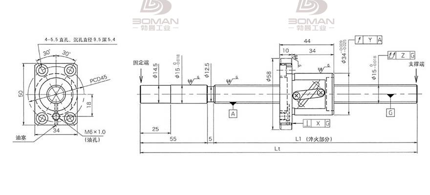 KURODA GG1505DS-BALR-0600A 黑田精工丝杆底座安装方法