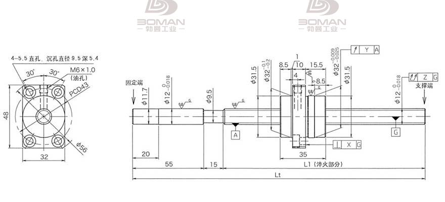 KURODA HG1230QS-BEZR-0500A 黑田精工丝杆怎么安装图解